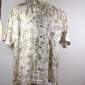 Caribbean Joe Mens Hawaiian Linen Shirt Size XXL